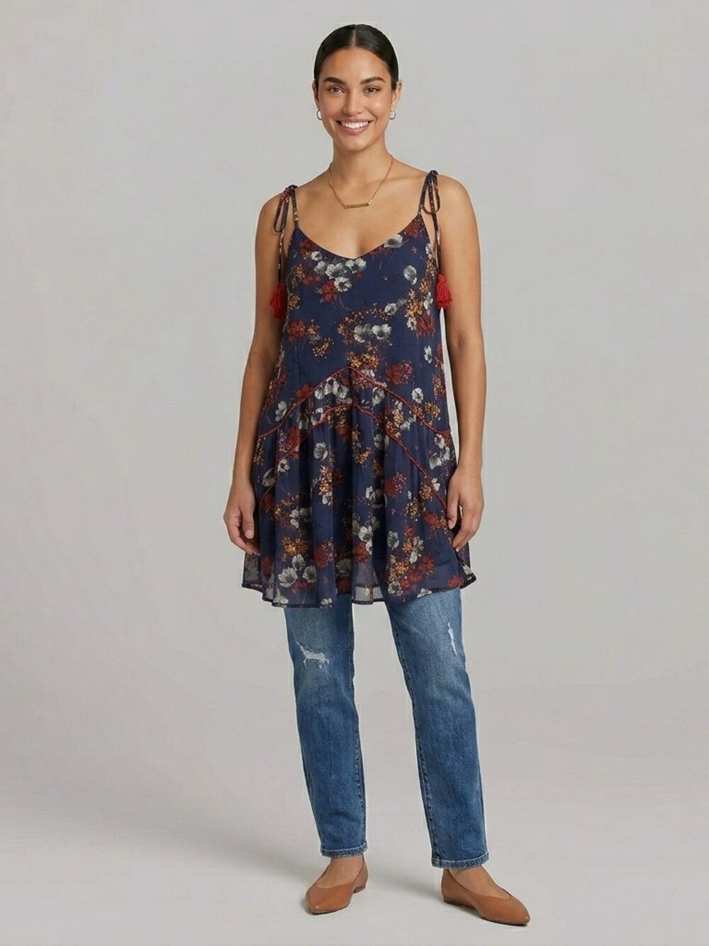 Mossimo Supply Co. Navy and Pink Floral Dress